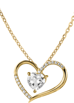 Jacques Lemans - Kette Sterlingsilber vergoldet mit White Topaz SE-C118F